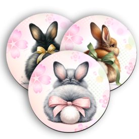   3 db cuki húsvéti nyuszi popsi kör alakú alátét szett (#35)