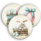 3 db aranyos vintage húsvéti kör alakú alátét szett (#39)