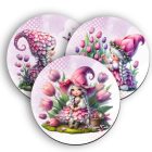 3 db tulipános kör alakú alátét szett (#44)