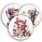 3 db cuki körmös manós kör alakú alátét szett (#50)