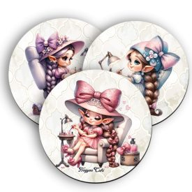 3 db cuki körmös manós kör alakú alátét szett (#50)