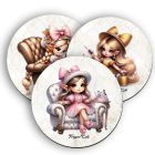 3 db aranyos körmös manós kör alakú alátét szett (#51)