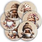 6 db cuki Kávés manós poháralátét szett (#62)