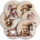 6 db aranyos Kávés manós poháralátét szett (#63)