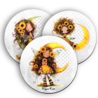 3 db aranyos napraforgós tündérlány kör alakú alátét szett (#66)