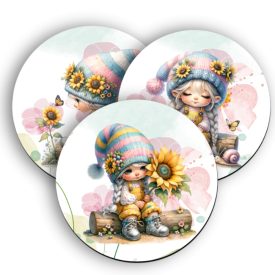 3 db aranyos napraforgós manólány alátét szett (#72)