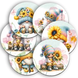 6 db aranyos napraforgós manó alátét szett (#76)