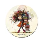 6 db cuki őszi Könyvmoly lány kör alakú alátét szett (#80)