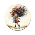 6 db cuki őszi Könyvmoly lány kör alakú alátét szett (#80)