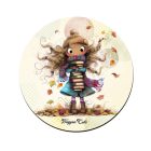 6 db cuki őszi Könyvmoly lány kör alakú alátét szett (#80)