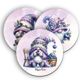   3 db aranyos áfonyás manó kör alakú alátét szett (#85)