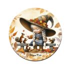 3 db aranyos őszi manó lány kör alakú alátét szett (#88)