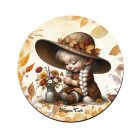 6 db cuki őszi manó lány kör alakú alátét szett (#89)