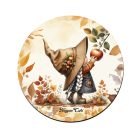 6 db cuki őszi manó lány kör alakú alátét szett (#89)