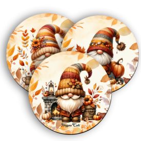 3 db aranyos őszi manó kör alakú alátét szett (#91)