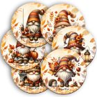 6 db cuki őszi manó kör alakú alátét szett (#92)