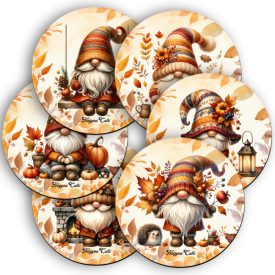 6 db cuki őszi manó kör alakú alátét szett (#92)