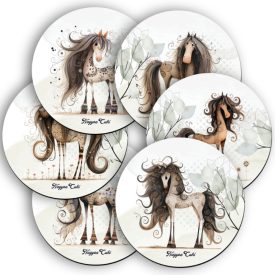 6 db furi, de cuki lovas kör alakú alátét szett (#95)