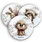 3 db kedves téli erdei varázs kör alakú alátét szett (#98)