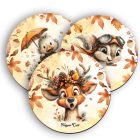 3 db kedves őszi erdei varázs kör alakú alátét szett (#103)