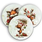 3 db cuki karácsonyi erdei varázs kör alakú alátét szett (#105)