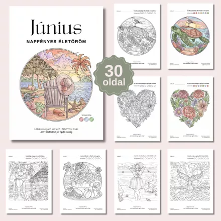 Júniusi Napfényes Életöröm  – Léleksimogató színező (PDF)