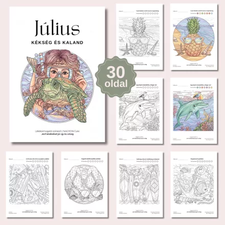 Júliusi Kékség és Kaland  – Léleksimogató színező (PDF)