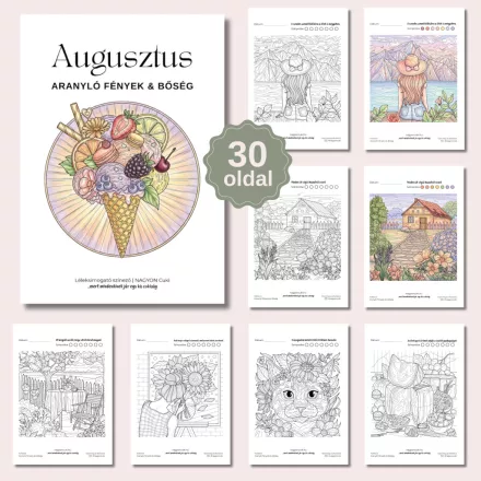 Augusztusi Aranyló fények és Bőség – Léleksimogató színező (PDF)