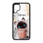 Kávézós cicus Téli mintás Huawei tok