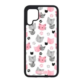 Szürke-rózsaszín cica mintás Huawei tok