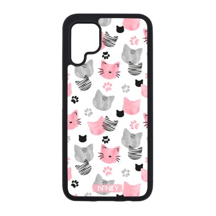 Szürke-rózsaszín cica mintás Huawei tok