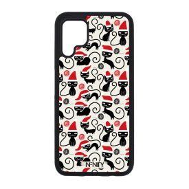 Mikulás fekete cica mintás Huawei tok