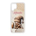 Névvel kérhető - Kávés manó lány - Kávé és könyv mintás Huawei tok