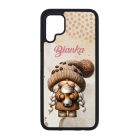 Névvel kérhető - Cappucino kávés manó lány mintás Huawei tok