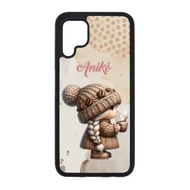   Névvel kérhető - Tündéri kávés manó lány mintás Huawei tok