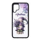 Névvel kérhető - Levendulás manó egy csokorral mintás Huawei tok