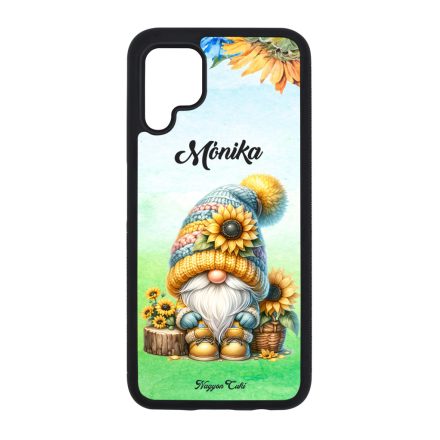 Névvel kérhető Ülő napraforgós manó mintás Huawei tok