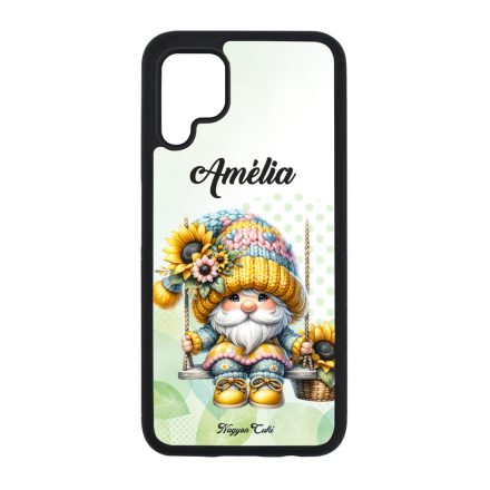 Névvel kérhető Szép szemű hintázó napraforgós manó mintás Huawei tok