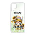 Névvel kérhető Szép szemű hintázó napraforgós manó mintás Huawei tok