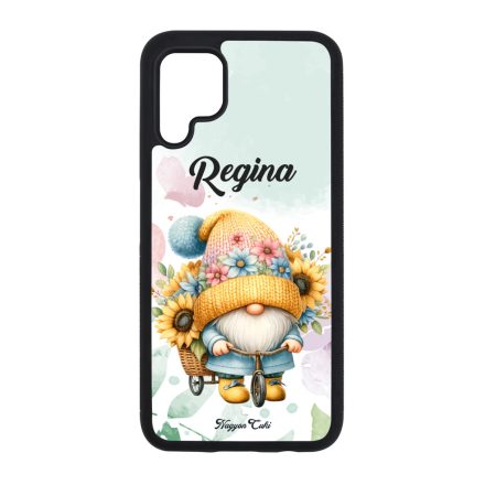 Névvel kérhető Kerékpáros napraforgós manó mintás Huawei tok