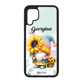   Névvel kérhető Cuki napraforgós manó egy szál virággal mintás Huawei tok