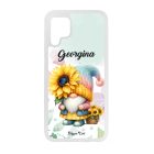 Névvel kérhető Cuki napraforgós manó egy szál virággal mintás Huawei tok