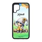 Névvel kérhető Selfie napraforgós manó lány mintás Huawei tok