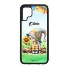 Névvel kérhető Napraforgós manó lány cuki békával mintás Huawei tok