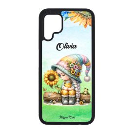   Névvel kérhető Napraforgós manó lány cuki békával mintás Huawei tok