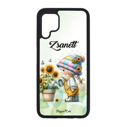 Névvel kérhető Locsolós napraforgós manó lány mintás Huawei tok