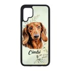 Névvel kérhető - Barna tacskó portré mintás Huawei tok