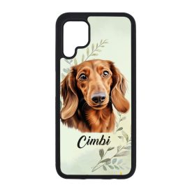 Névvel kérhető - Barna tacskó portré mintás Huawei tok