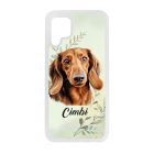 Névvel kérhető - Barna tacskó portré mintás Huawei tok