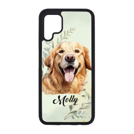 Névvel kérhető - Golden Retriever portré mintás Huawei tok